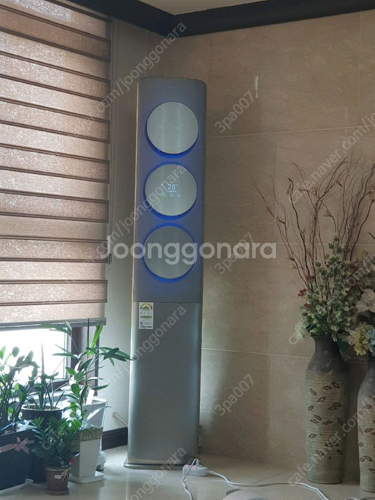 삼성 25평형 무풍 1등급 로즈핑크 스탠드 에어컨 판매--0