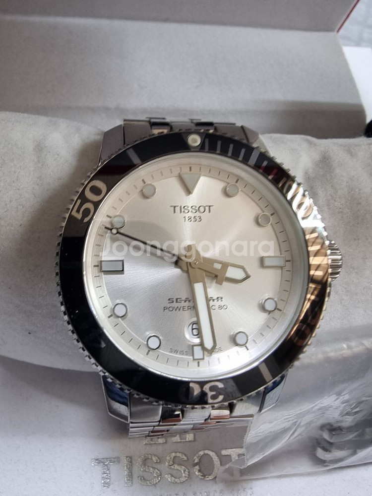 티쏘씨스타1000 파워매틱80 흰판(풀박)42mm--0