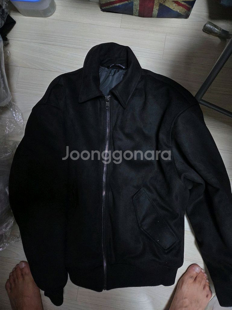 자라 정품 스웨이드 블랙 오버핏 자켓 100사이즈--0