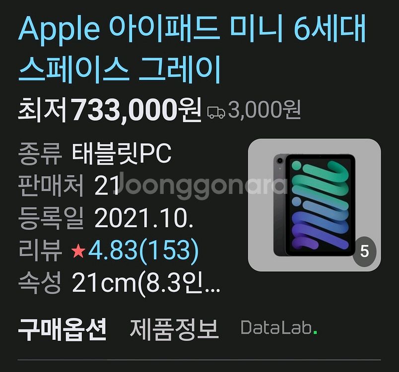 아이패드 미니6세대 와이파이 256G--0