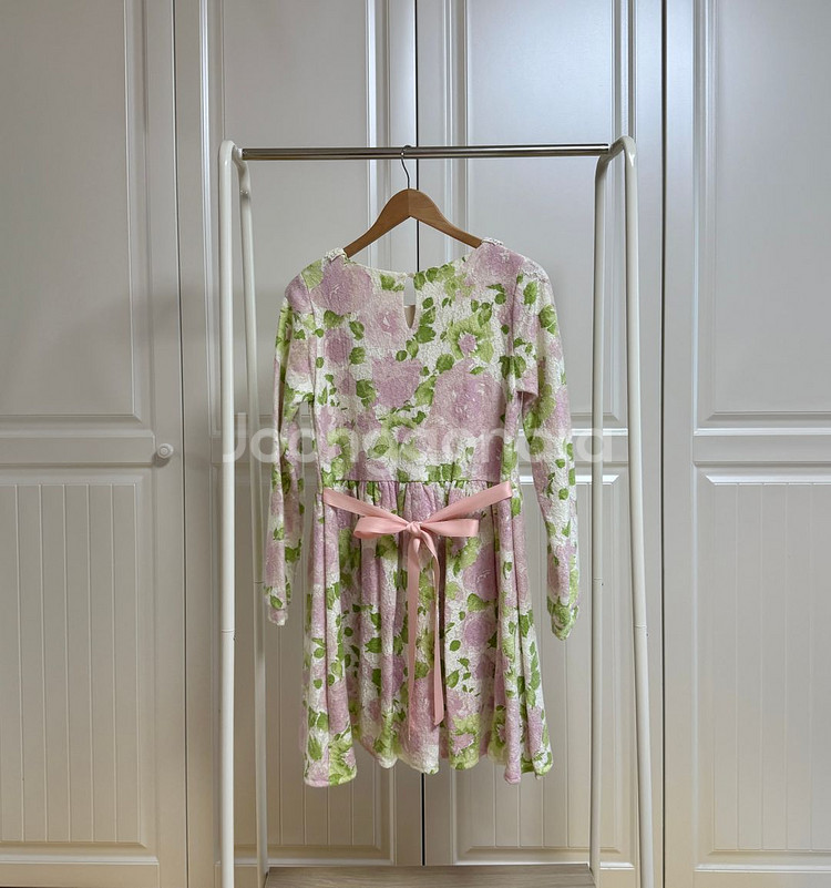 딸기쨈프로젝트 자체제작 플라워 레이스 리본 원피스--0