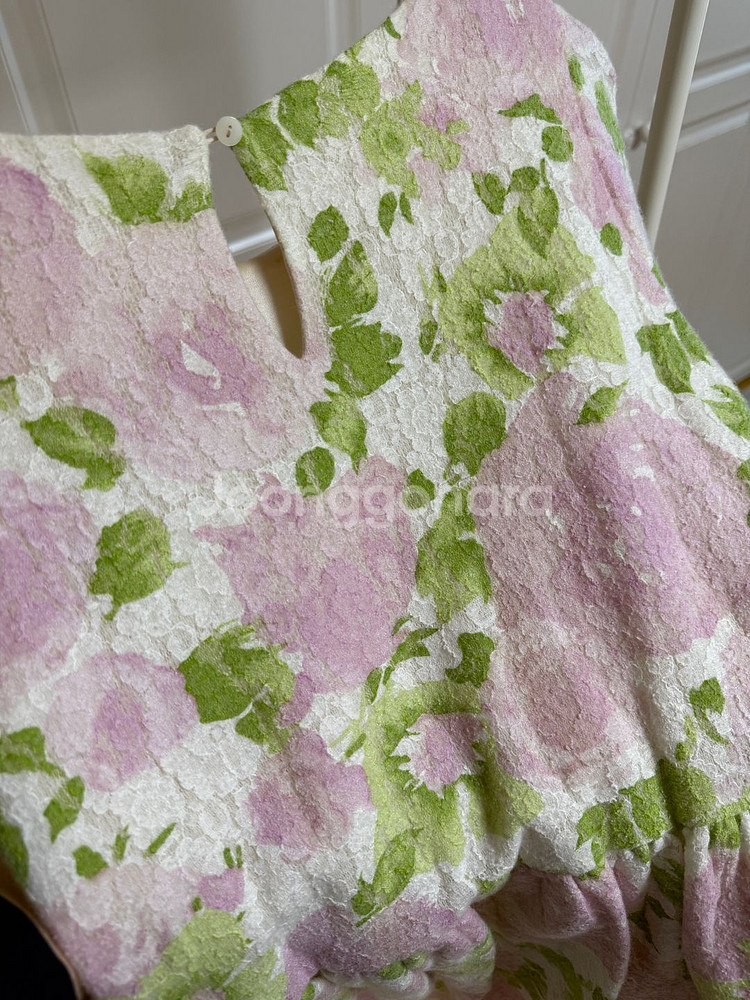 딸기쨈프로젝트 자체제작 플라워 레이스 리본 원피스--2