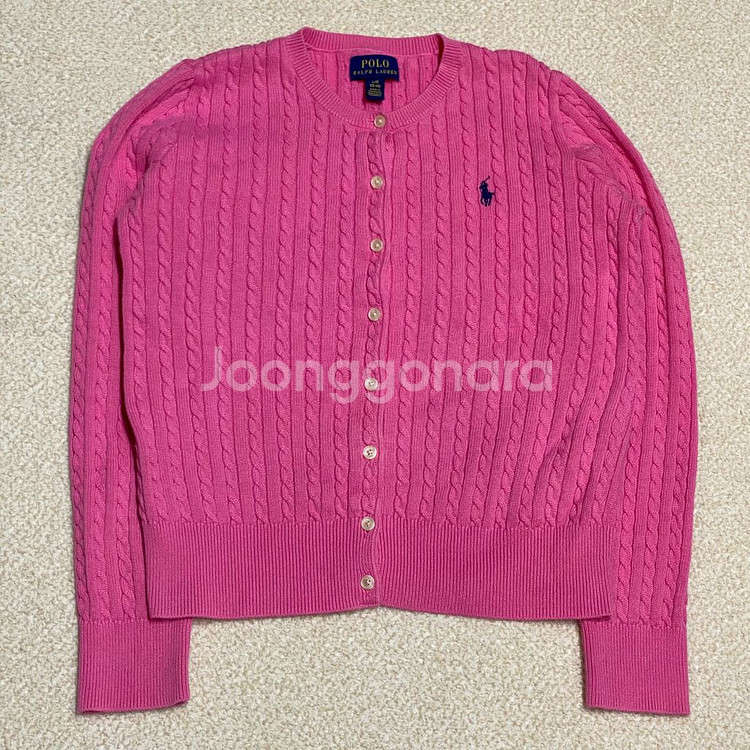 (정품) 폴로 신형 걸즈 핑크 니트 가디건 L--0