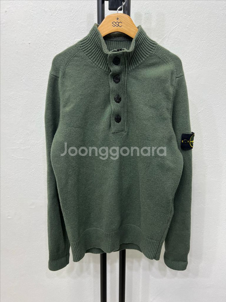 정품) 스톤아일랜드 22FW 하이 넥 하프버튼 울니트--0