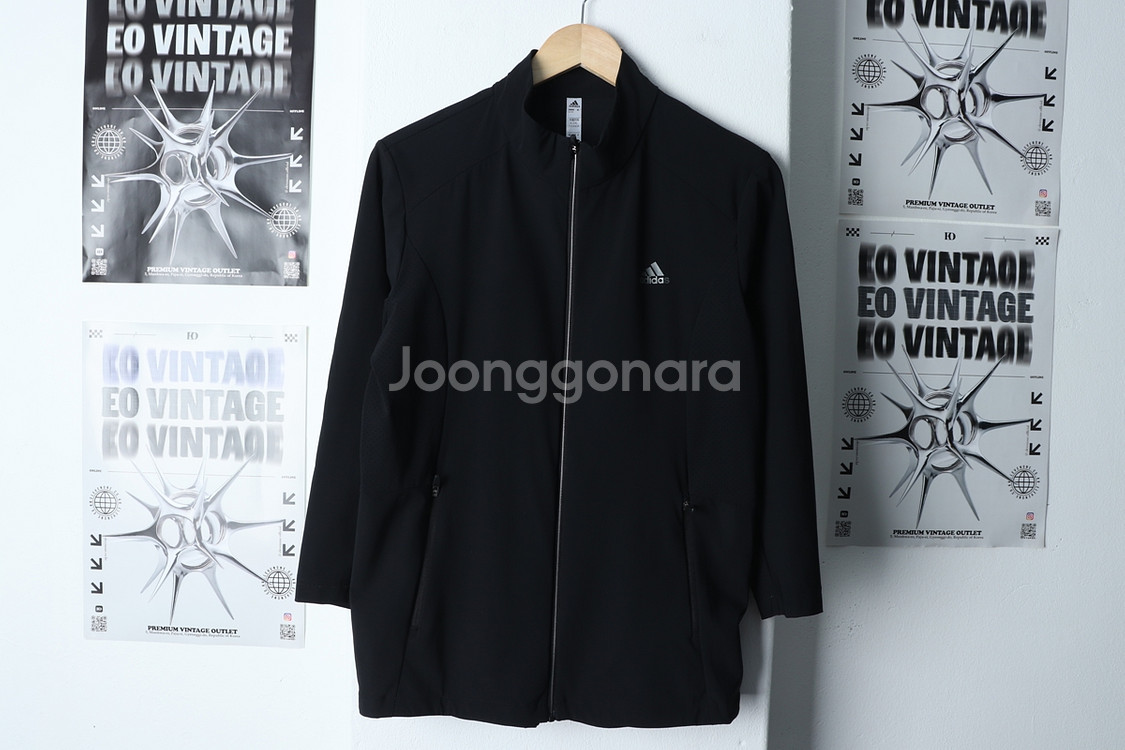W(XL) 아디다스 집업져지 트랙탑 기능성 블랙--5