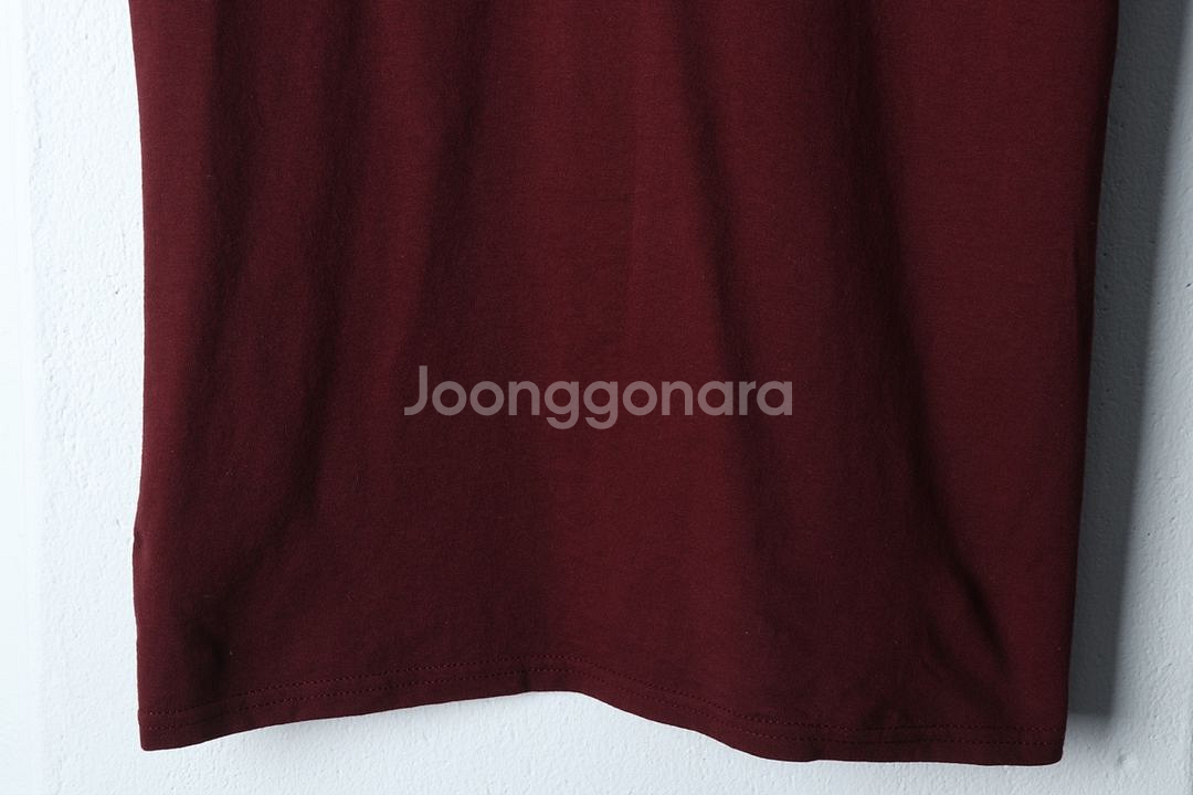 (S) 챔피온 반팔 티셔츠 무지 기본 버건디--4