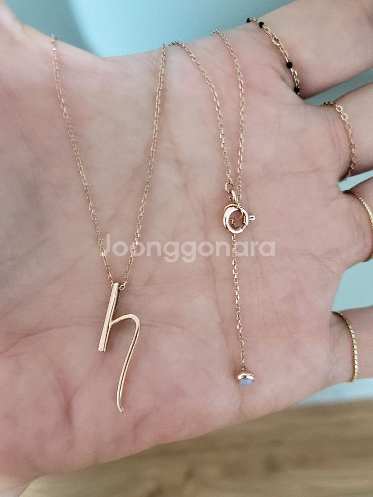 디디에두보 정품 단종 레어템 14k키스미 이니셜목걸이--4