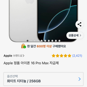 아이폰16프로맥스256