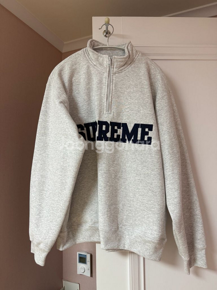 슈프림 컬리지에이트 하프 집 풀오버 애쉬 그레이 M 2--1