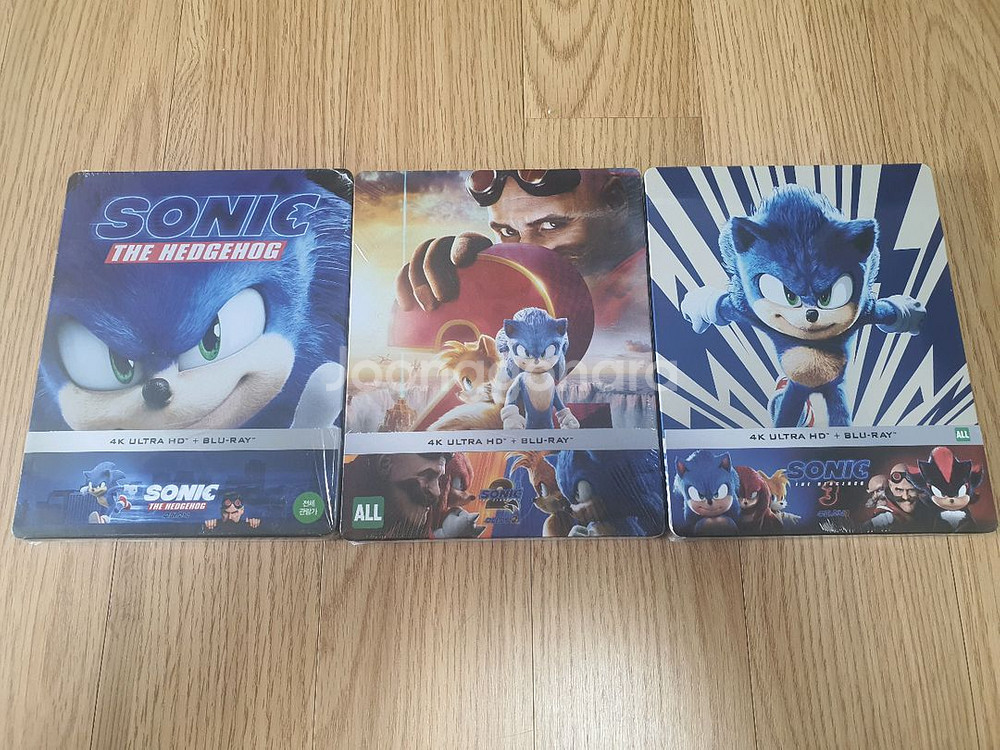 미개봉)4K 수퍼소닉1~3 스틸북 블루레이 일괄판매--0