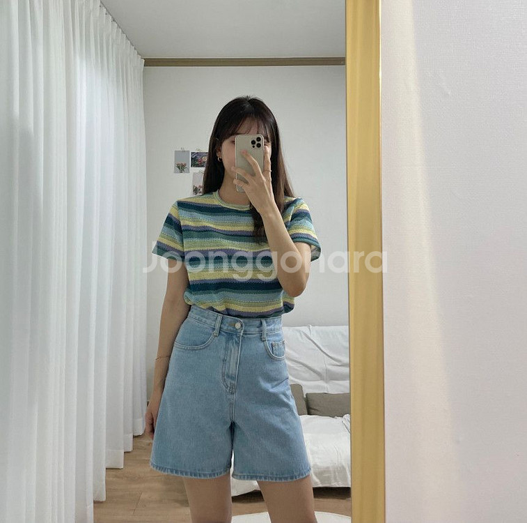 (새상품급) 여성 반팔 니트티--1