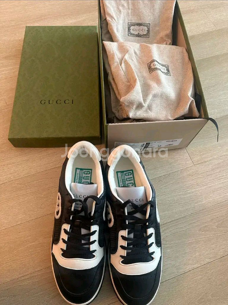 구찌 MAC80 인터로킹 가죽 스니커즈--1