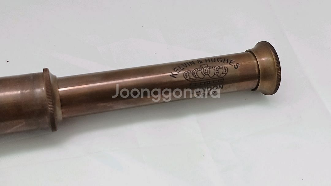 앤티크 황동 가죽 스파이글래스 망원경--3