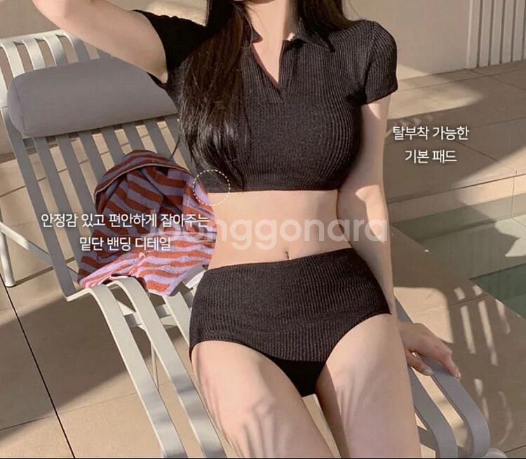 투피스비키니 블랙--0
