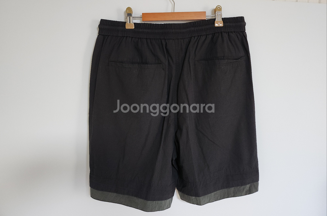 48 준지 블랙 사이드지퍼 나일론 반바지 팬츠 JC35--3