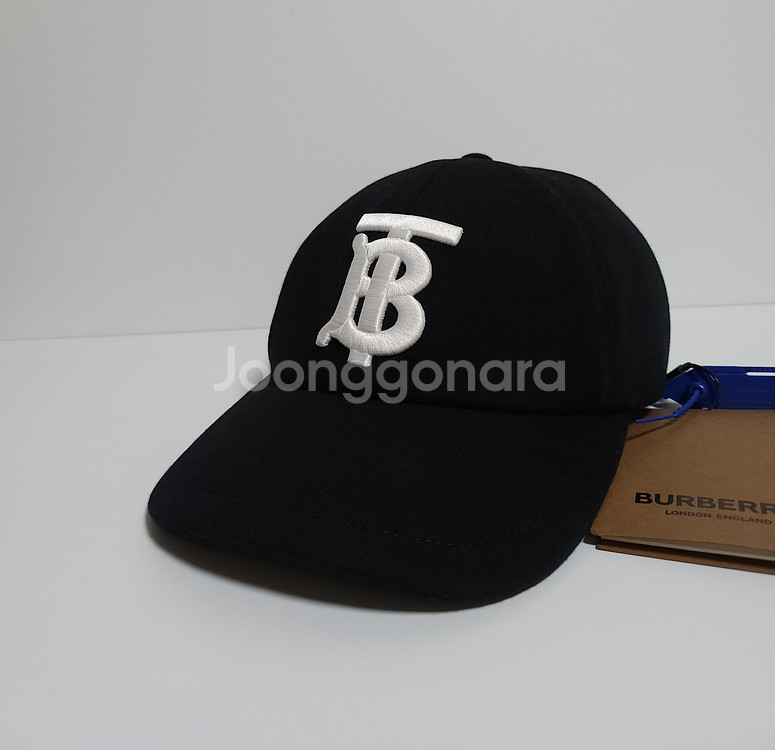 S 버버리 블랙 TB 자수 볼캡 모자 8038141--2