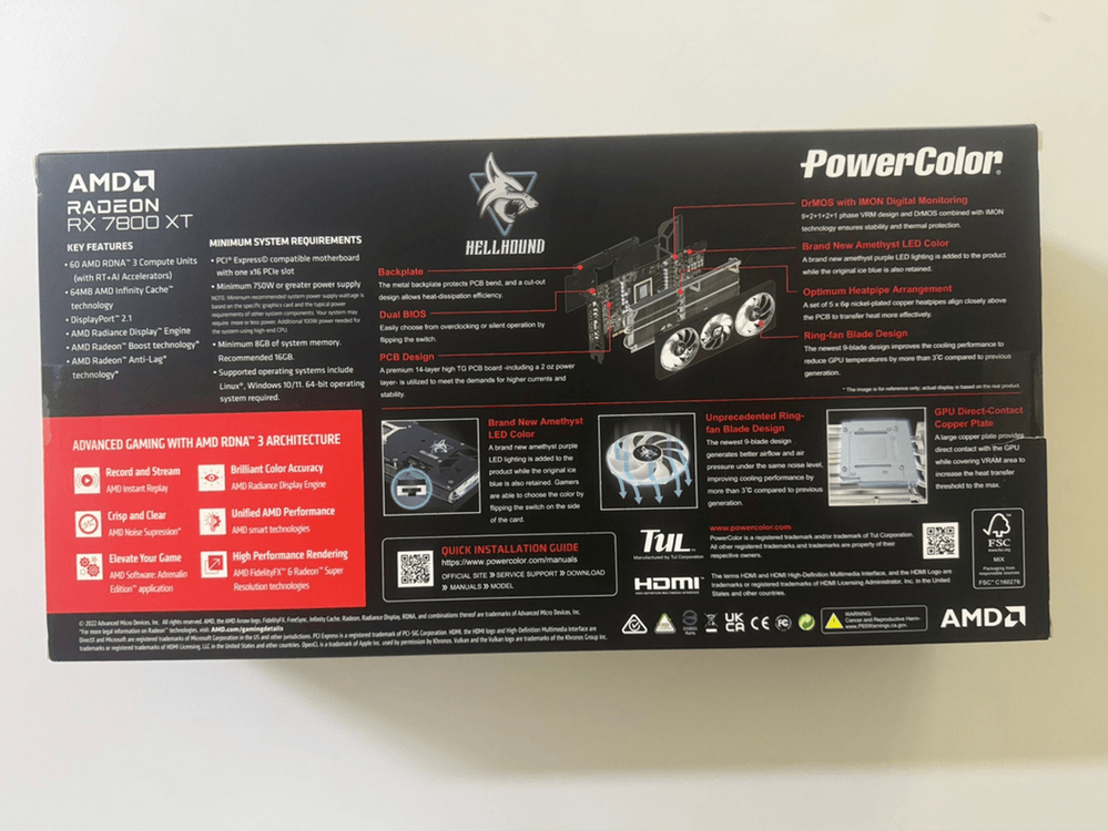 (미개봉) PowerColor 라데온 RX7800XT 이미지