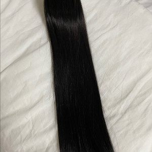 붙임머리 22인치 천연생모 자연검정 한팩