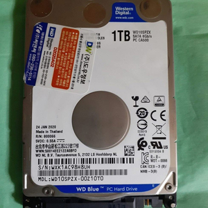노트북 하드 WD Blue HDD 1TB 2.5인치