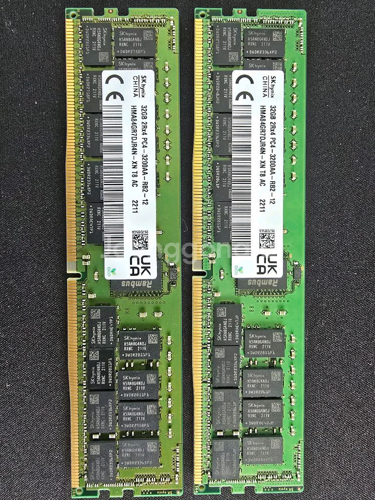 하이닉스 ddr4 3200 ecc 32gb 서버램2개--0