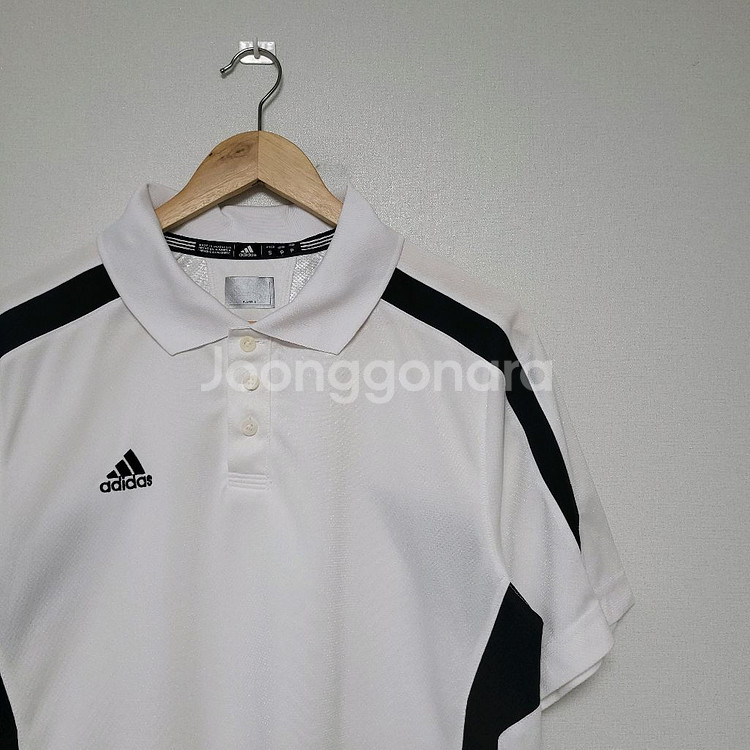 (95) ADIDAS 아디다스 기능성 화이트 배선 반팔--1