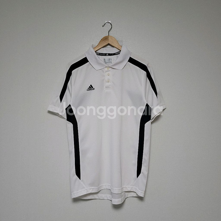 (95) ADIDAS 아디다스 기능성 화이트 배선 반팔--0