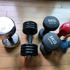 각종 덤벨 일괄 (1,3,4,5,8,9kg)