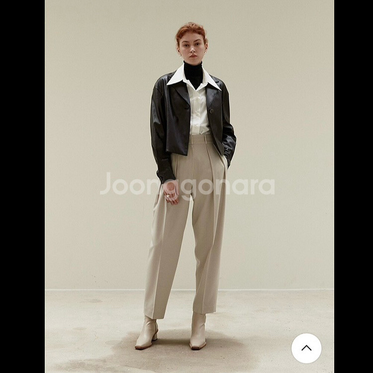mohan 모한 tof 크롭 에코 레더 블레이저--6