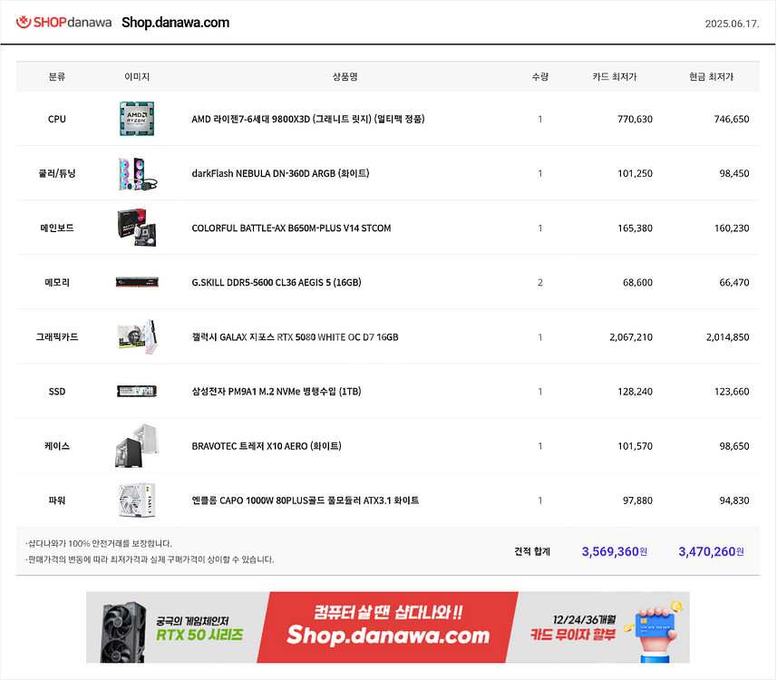 9800x3d 5080 32gb 완본체 컴퓨터 신품급--1