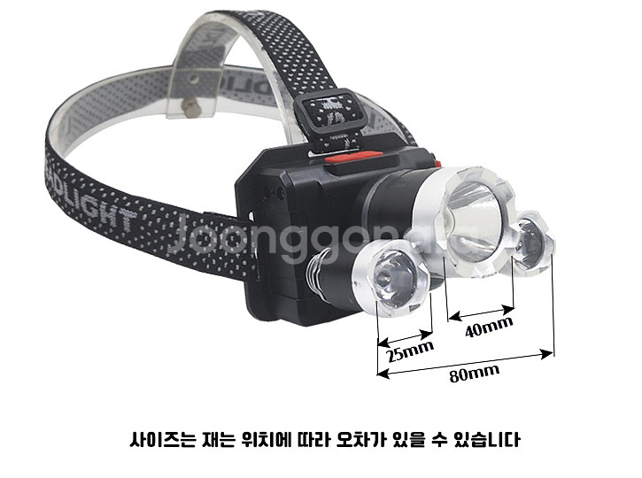 LED 충전식 자동센서 헤드랜턴 3구--6