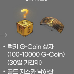 배틀그라운드 랜덤 지코인 상자+골드 지스카 낙하산 코드
