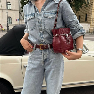 컨디션 대박 좋은 카디널레드 벨백 버건디