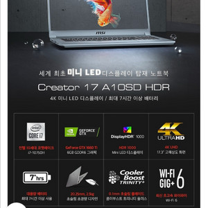 명품 MSI Creator17 A10SD 그래픽용