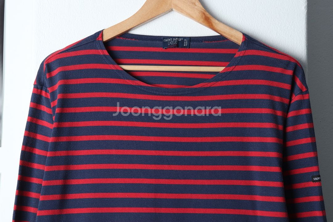 (L) 세인트제임스 긴팔티셔츠 스트라이프 레드--3