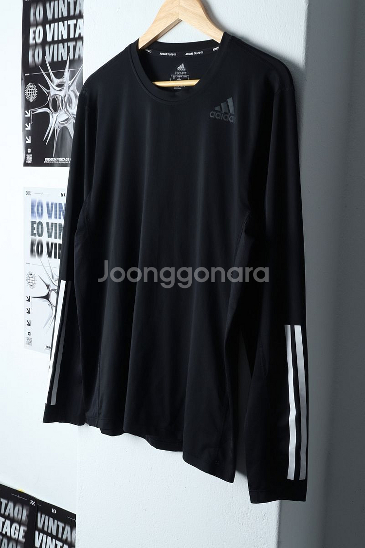 (XL) 아디다스 긴팔티셔츠 기능성 블랙 올드스쿨--2