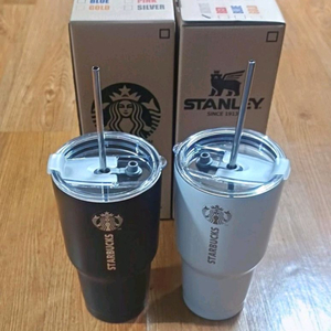 스타벅스 텀블러2개 블랙&화이트(새상품)910ml 스텐