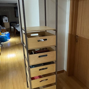 철제 스틸 서랍장 수납장 철제프레임 원목 서랍 최고급