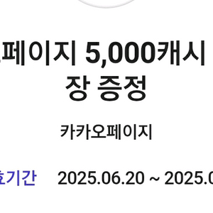 카카오페이지 5000캐시 쿠폰 3개 일괄
