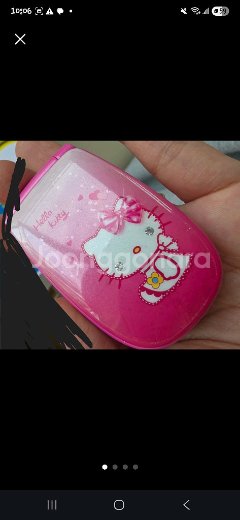 새상품컨디션 두브 헬로키티 핑크핑크 분홍 폴더 폰--2