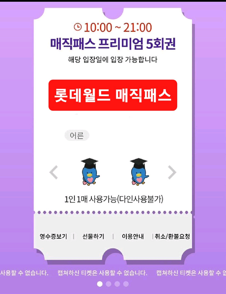 롯데월드 매직패스 5회/7회권 판매(예약가능)--0