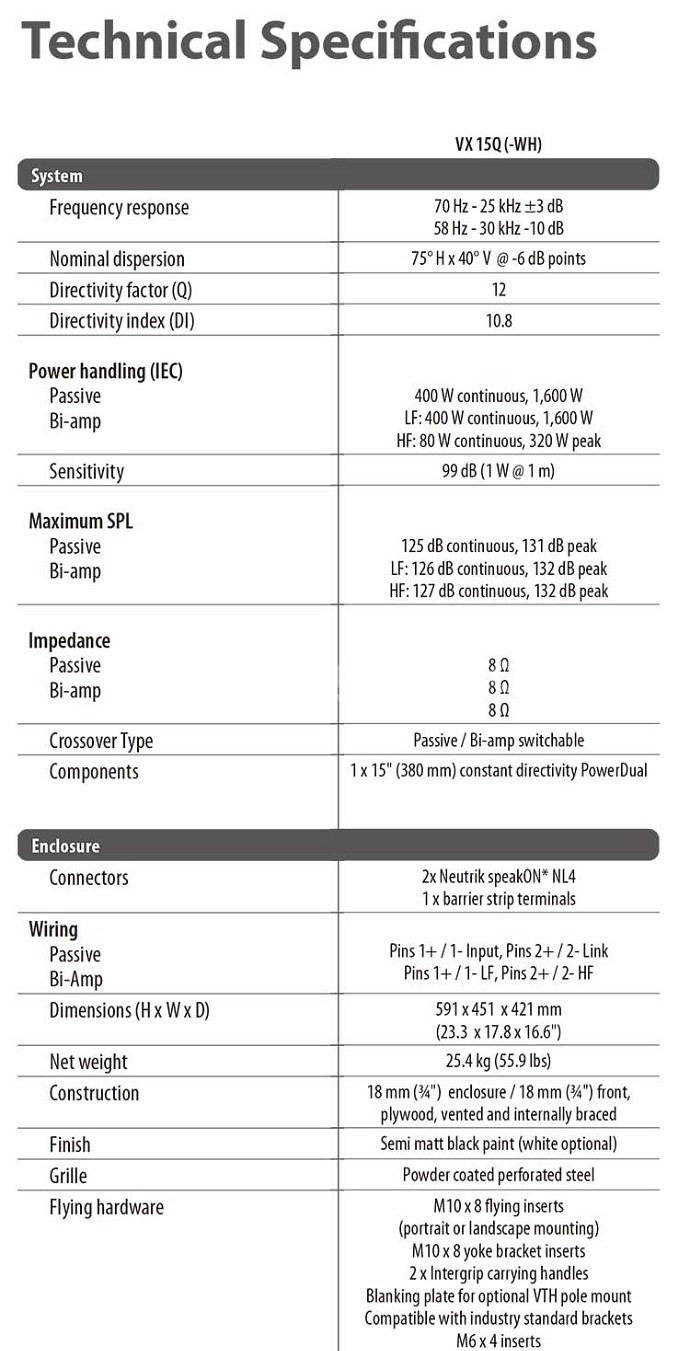 TANNOY 15인치 2웨이 동축 스피커 VX15Q--2