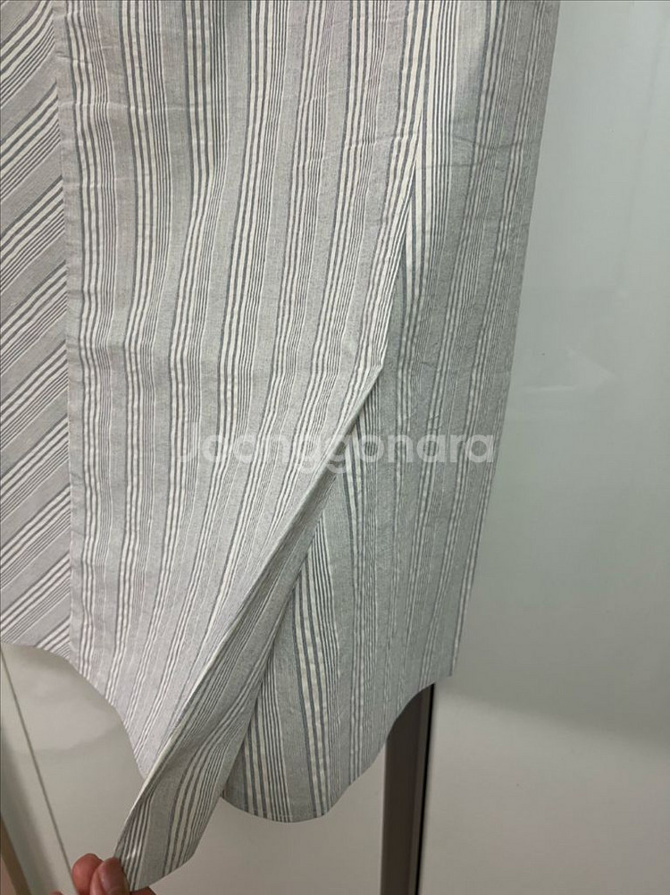 한섬 랑방컬렉션 LANVIN 스트라이프 린넨 스커트--6