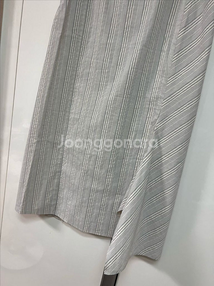 한섬 랑방컬렉션 LANVIN 스트라이프 린넨 스커트--4