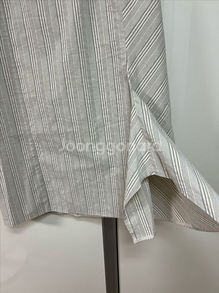 한섬 랑방컬렉션 LANVIN 스트라이프 린넨 스커트--5