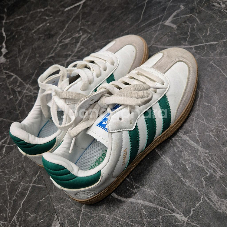 아디다스 클래식 삼바 OG 화이트/그린 230사이즈--0