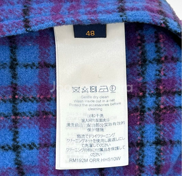 [48] 루이비통 19fw 컬렉션 체크 울 블루종 자켓--5