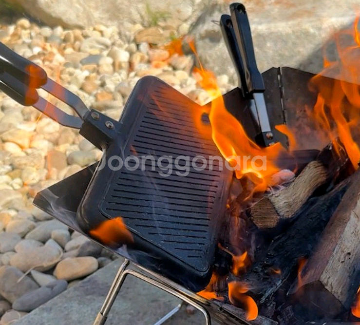 [새상품]캠핑 바베큐 양면그릴팬 1개 캠핑그릴팬--3