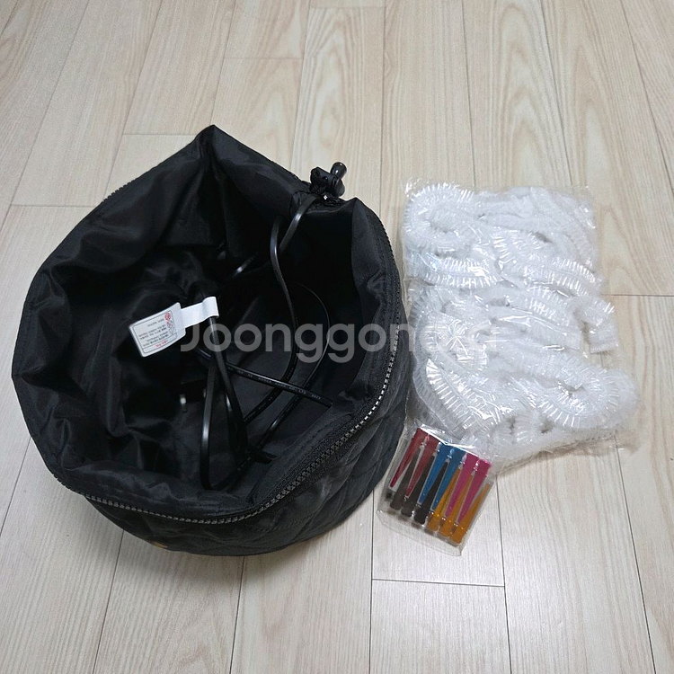 CNS 온열 헤어캡, 일회용 비닐캡, 미용핀 세트--2