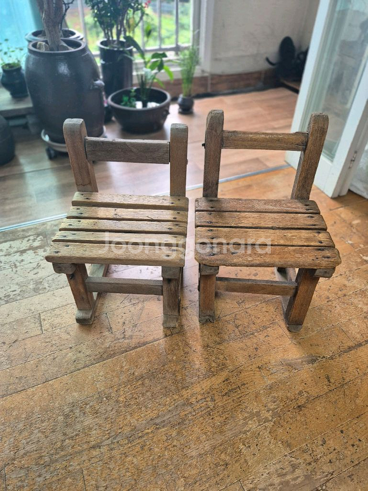 국민학교 의자.걸상 빈티지의자 2개--1