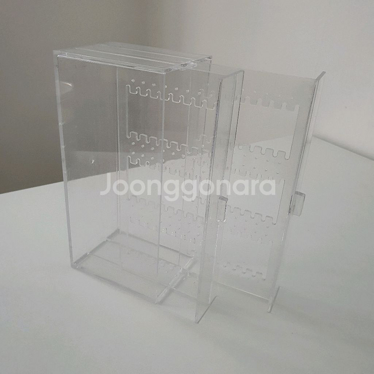 한샘 투명 2단 귀걸이 보관함--0